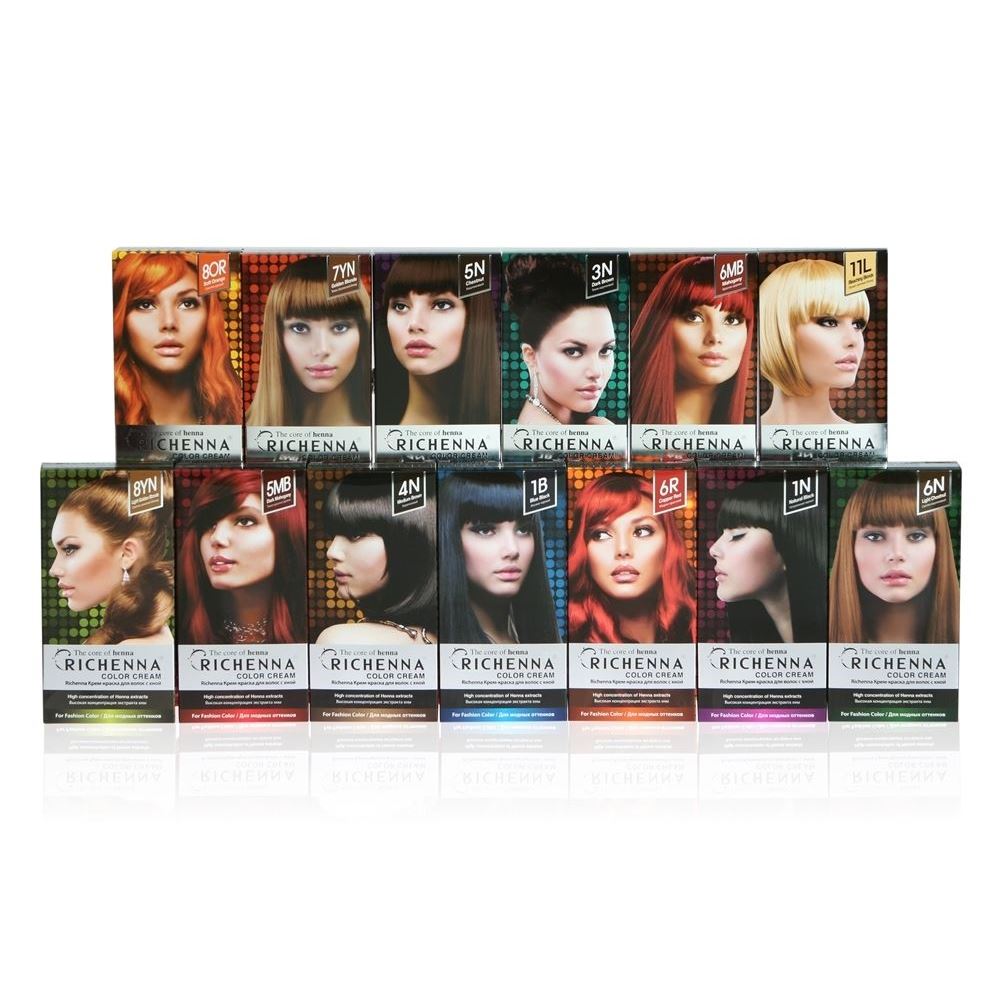 Richenna Окрашивание волос Color Cream Крем-краска для волос с хной