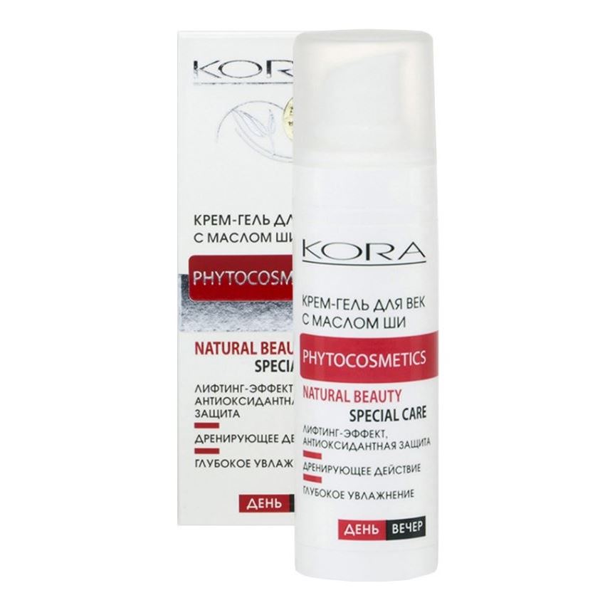KORA Кожа вокруг глаз Крем-гель Крем-гель для век с маслом Ши против отеков и морщин