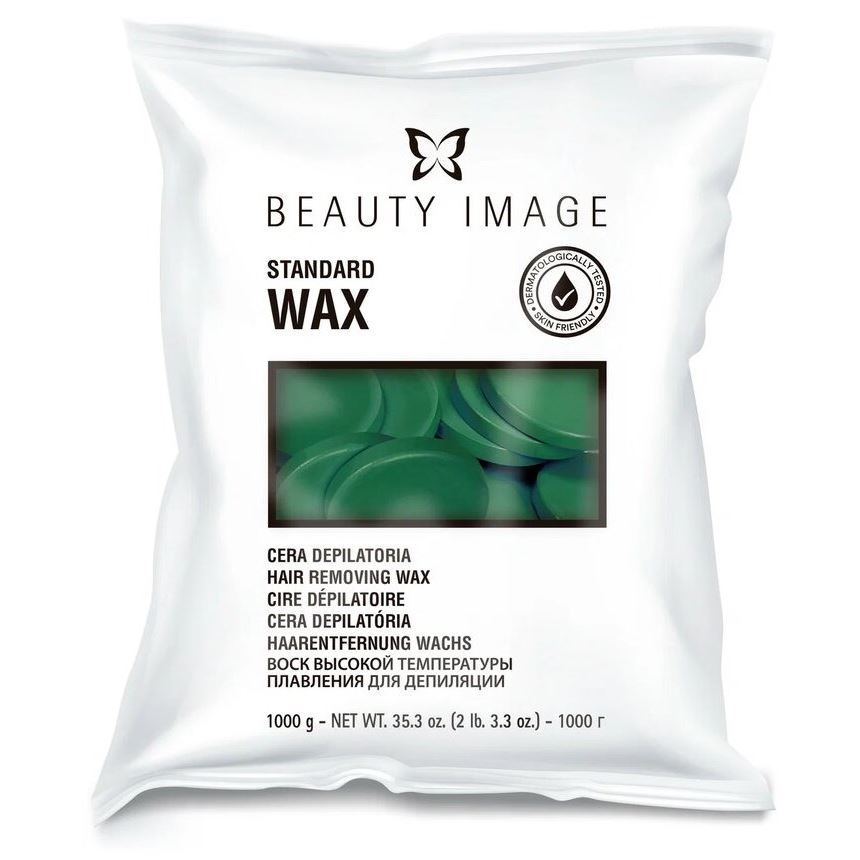 Beauty Image Горячий воск  Воск в дисках "Стандарт" Зеленый Бьюти Имидж Горячий воск в дисках "Стандарт" Зеленый с экстрактом водорослей
