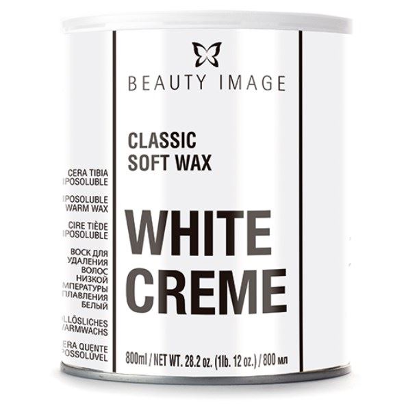 Beauty Image Теплый воск  Воск в банке Белый Теплый воск в металлических банках Белый с тальком 