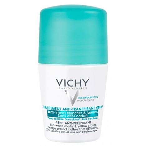 VICHY Deodorants Дезодорант-шарик 48 ч. против белых и желтых пятен на одежде Дезодорант-шарик 48 ч. против белых следов и желтых пятен