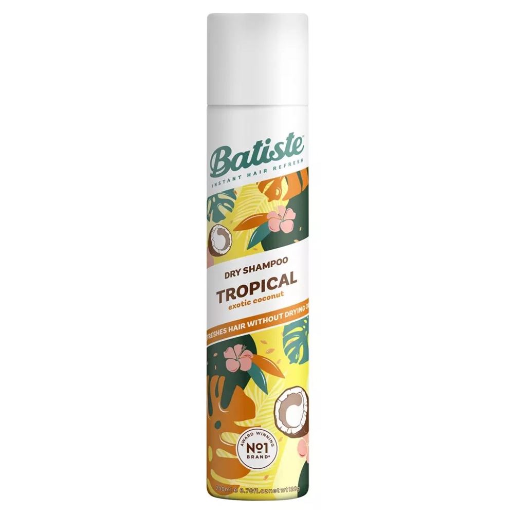 Batiste Dry Shampoo Shampoo Coconut & Exotic Tropical  Cухой шампунь с ароматом пляжной экзотики и фруктов