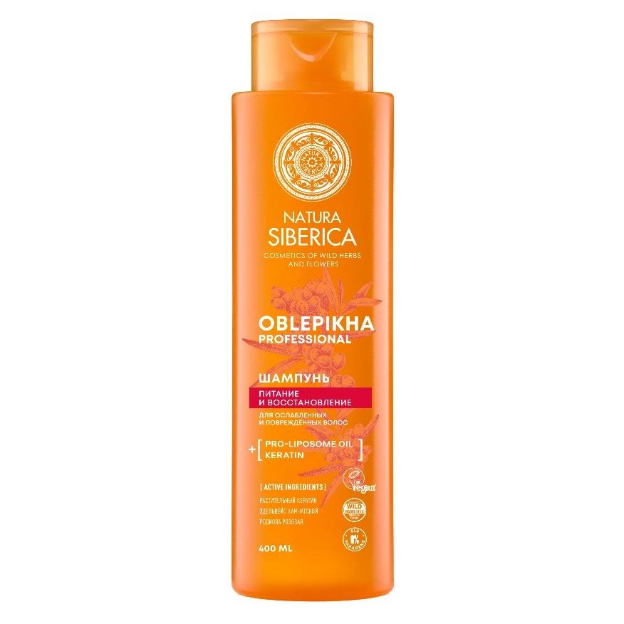 Natura Siberica Oblepikha Professional  Шампунь Облепиховый Питание и восстановление с эффектом ламинирования  Питание и восстановление с эффектом ламинирования для поврежденных и ослабленных волос