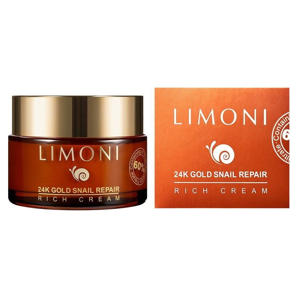 Limoni Snail Repair 24k Gold Snail Repair Rich Cream  Крем для лица с золотом и экстрактом слизи улитки