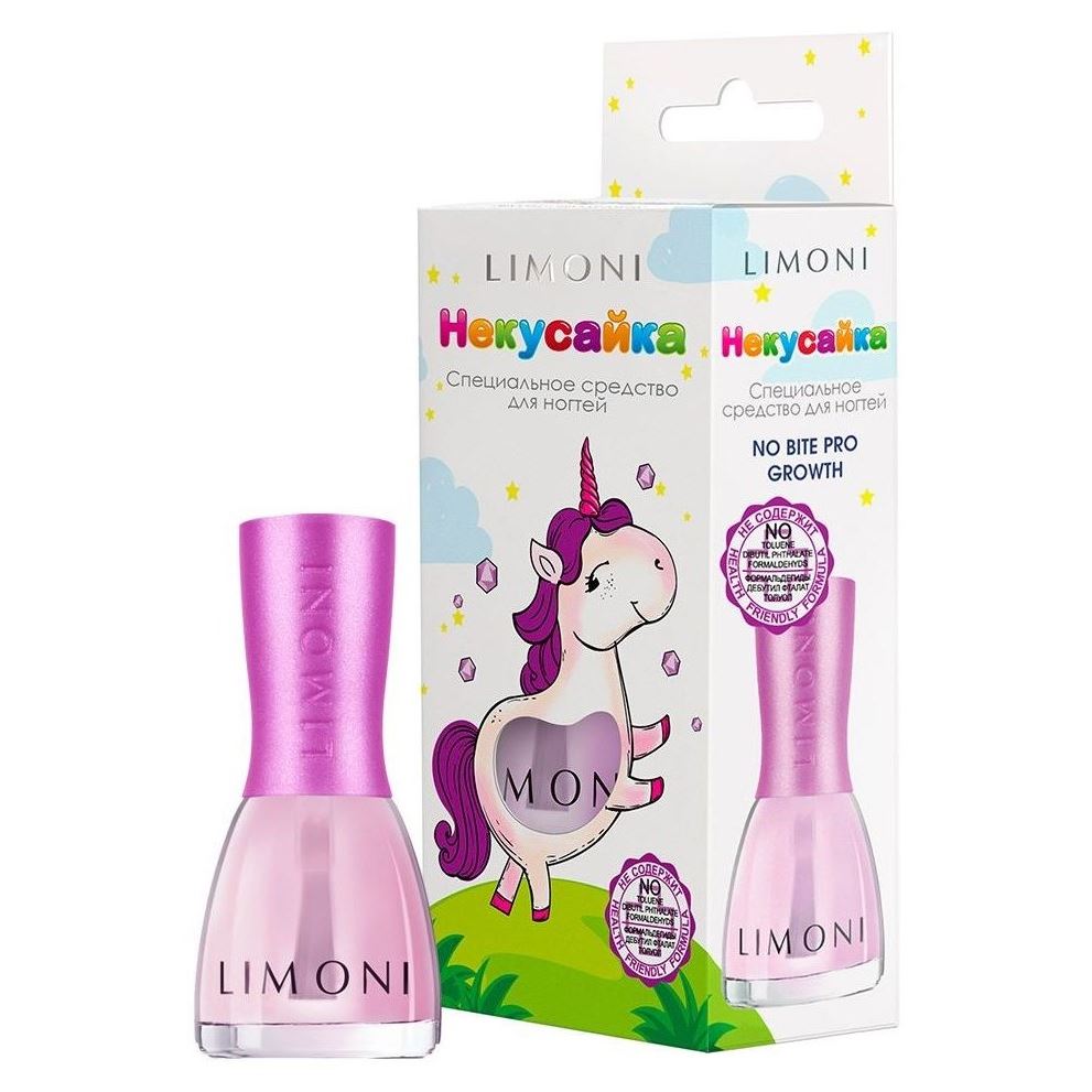 Limoni Make Up No Bite Pro Growth Некусайка Bambini Единорог Лак для маникюра против обгрызания ногтей