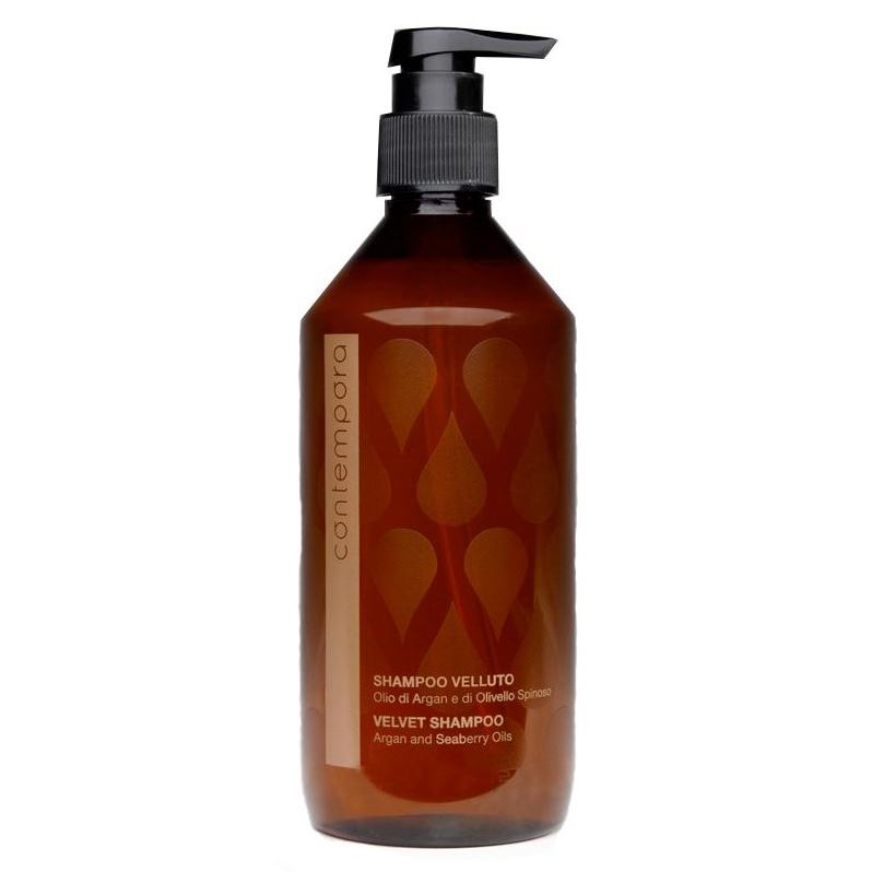 Barex Contempora Shampoo Velluto Olio di Argan e di Olivello Spinoso Разглаживающий шампунь «Сияющий бархат» - Аргановое Масло и Масло Облепихи рН 5.8 Velvet Shampoo Argan and Seaberry Oils