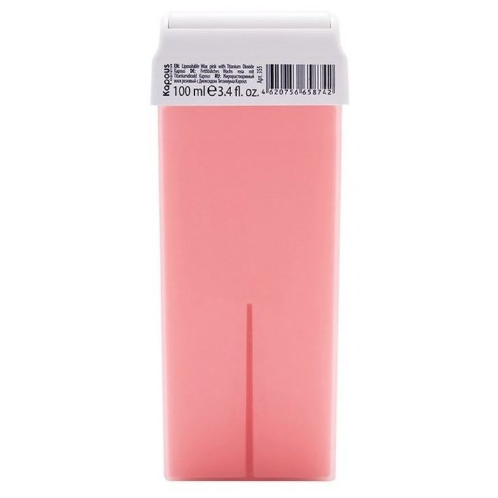 Kapous Professional Depilation Воск в кассетах Розовый с Диоксидом Титаниума с широким роликом Жирорастворимый воск "Розовый с Диоксидом Титаниума" с широким роликом