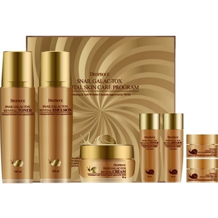 Deoproce Snail Snail Galac-Tox Revital Skin Care Program Набор средств для ухода за кожей лица с муцином улитки 