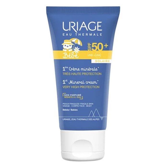 Uriage Gamme Bebes Bebe 1st Mineral Cream SPF50+ SOLAIRE Первый минеральный крем для детей и новорожденных