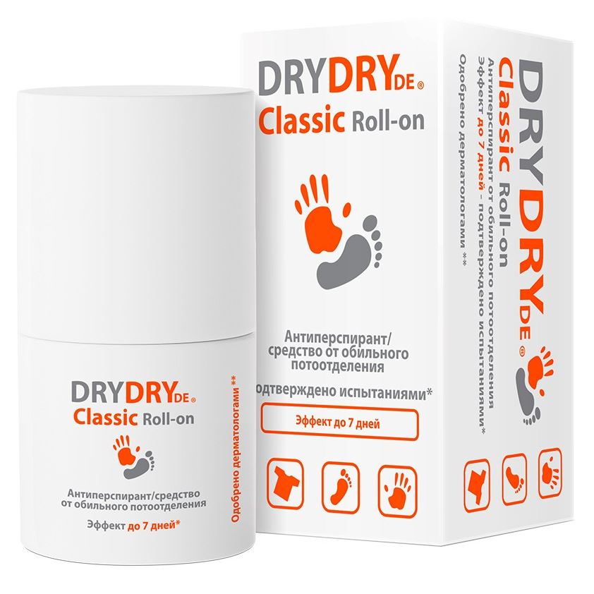 Dry Dry Antiperspirant Dry Dry de Classic Roll-on Классический ролл-он дезодорант-антиперспирант от обильного потоотделения