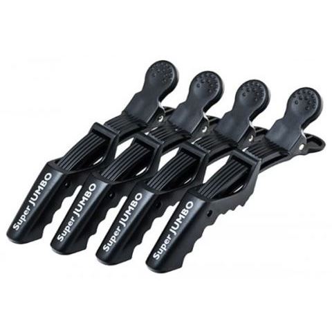 Harizma Professional Аксессуары h10986-15 Super Jumbo Зажимы пластиковые усиленные, черные Зажимы пластиковые усиленные, черные 4 шт