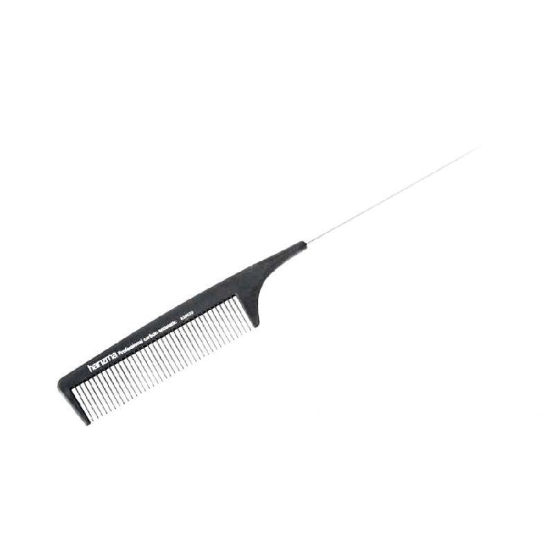 Harizma Professional Щетки и расчески для волос h10670 Carbon Antistatic Расческа с металлическим хвостиком 22 см Расческа с металлическим хвостиком карбон 22 см