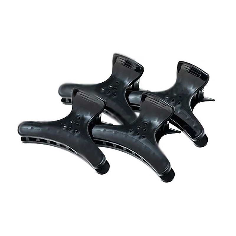 Harizma Professional Аксессуары h10988-15 Зажимы "бабочка" усиленные черные Зажимы "бабочка" усиленные 4 шт черные