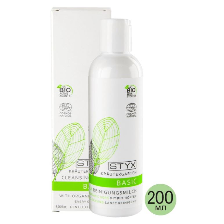 STYX Cерия "Травяной сад" Молочко очищающее БИО "Хмель" Krautergargen Milch BIO-Hopfen