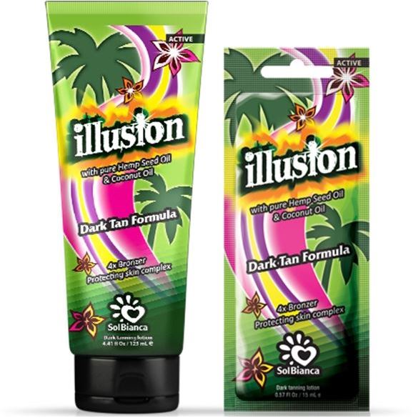 SolBianca Серия Active Illusion Крем для загара в солярии с маслом семян конопли, маслом кокоса и бронзаторами 