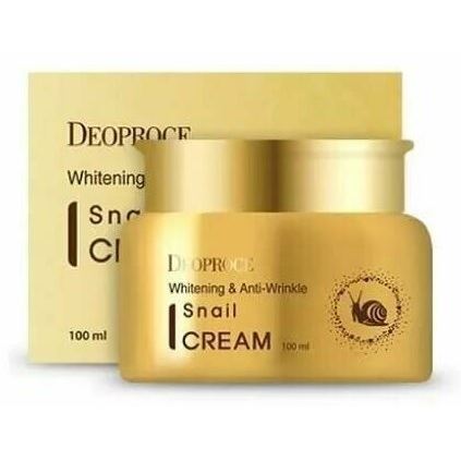 Deoproce Snail Whitening & Anti-Wrinkle Snail Cream Отбеливающий крем для лица против морщин с муцином улитки 