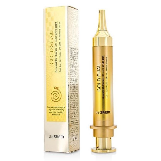 The Saem Snail Gold Snail Deep Wrinkle Plumper 2X Power  Средство для заполнения морщин с экстрактом улитки