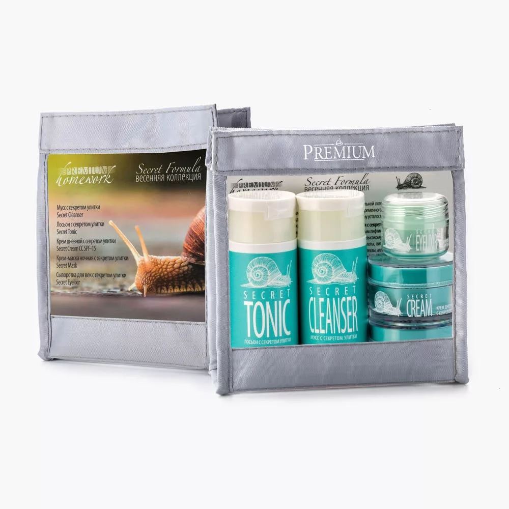 Premium Homework  Набор для женщин Lady's Travel Set (Secret) Набор для путешествий: мусс, лосьон-тоник, крем дневной, крем ночной, сыворотка для век