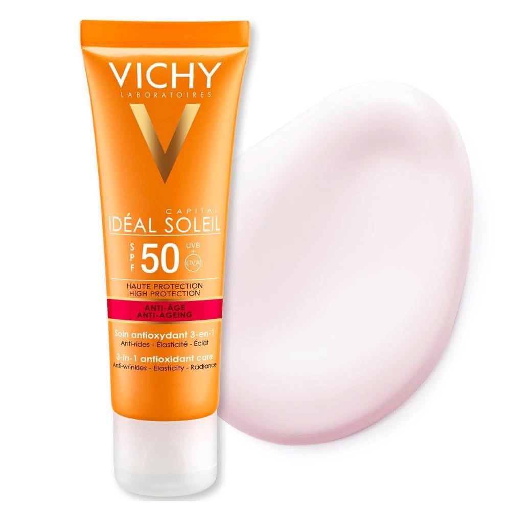 VICHY Capital Soleil Антивозрастной уход 3 в 1 SPF50 Антивозрастной уход 3в1 с антиоксидантами SPF50