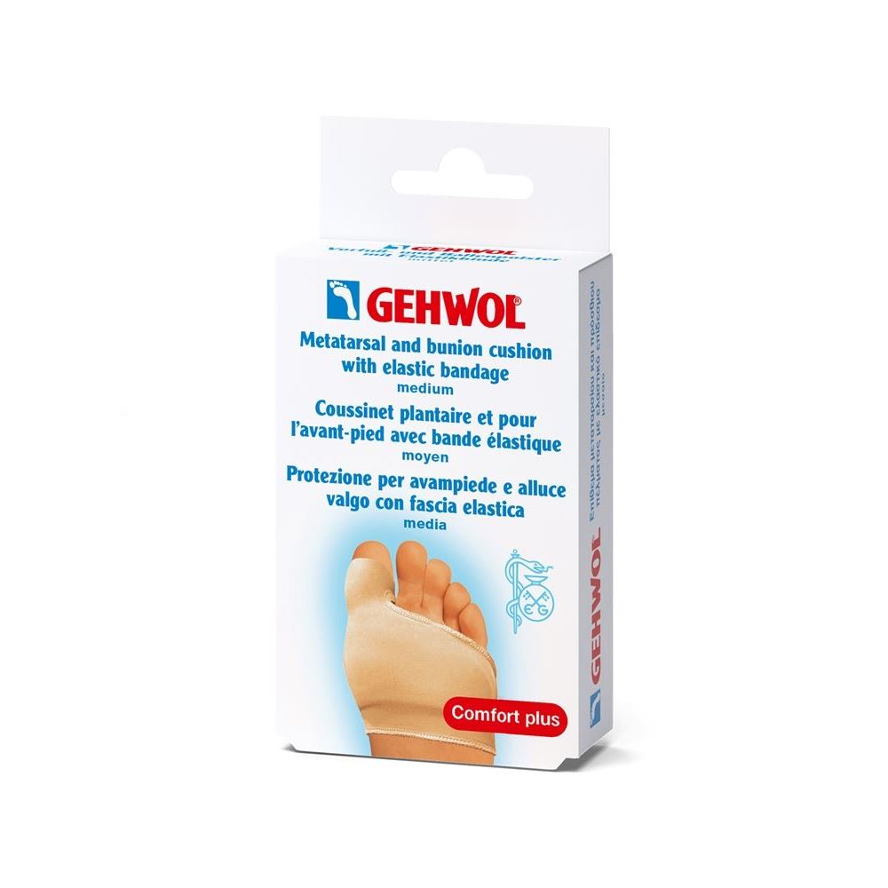 Gehwol Комфорт+ Защита Vorfus-und Ballenpolster mit Elastikbinde Mittel Защитная подушка под плюску и накладка Защитная подушка под плюску и накладка из гель-полимера и эластичной ткани