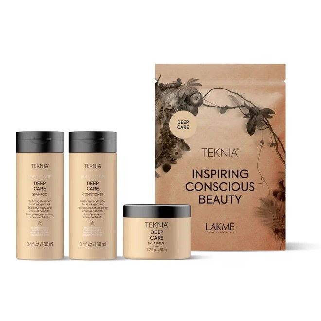 LakMe Teknia Deep Care Travel Pack Дорожный набор восстанавливающий: шампунь, кондиционер, маска