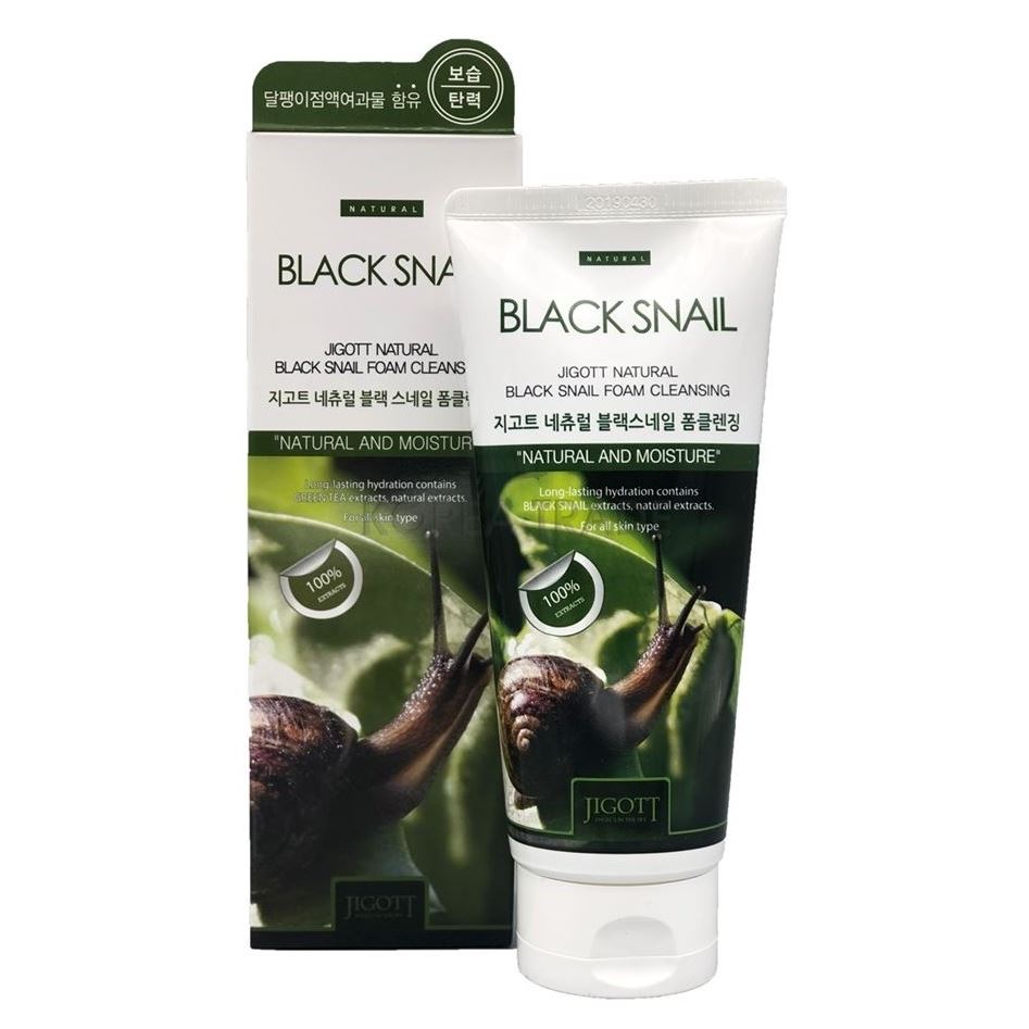 Jigott Cleansing Natural Black Snail Foam Cleansing Очищающая пенка с муцином черной улитки