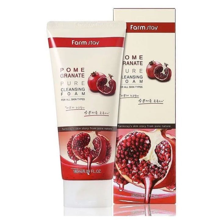 FarmStay Cleansing Pomegranate Pure Cleansing Foam Антивозрастная пенка для умывания с экстрактом граната