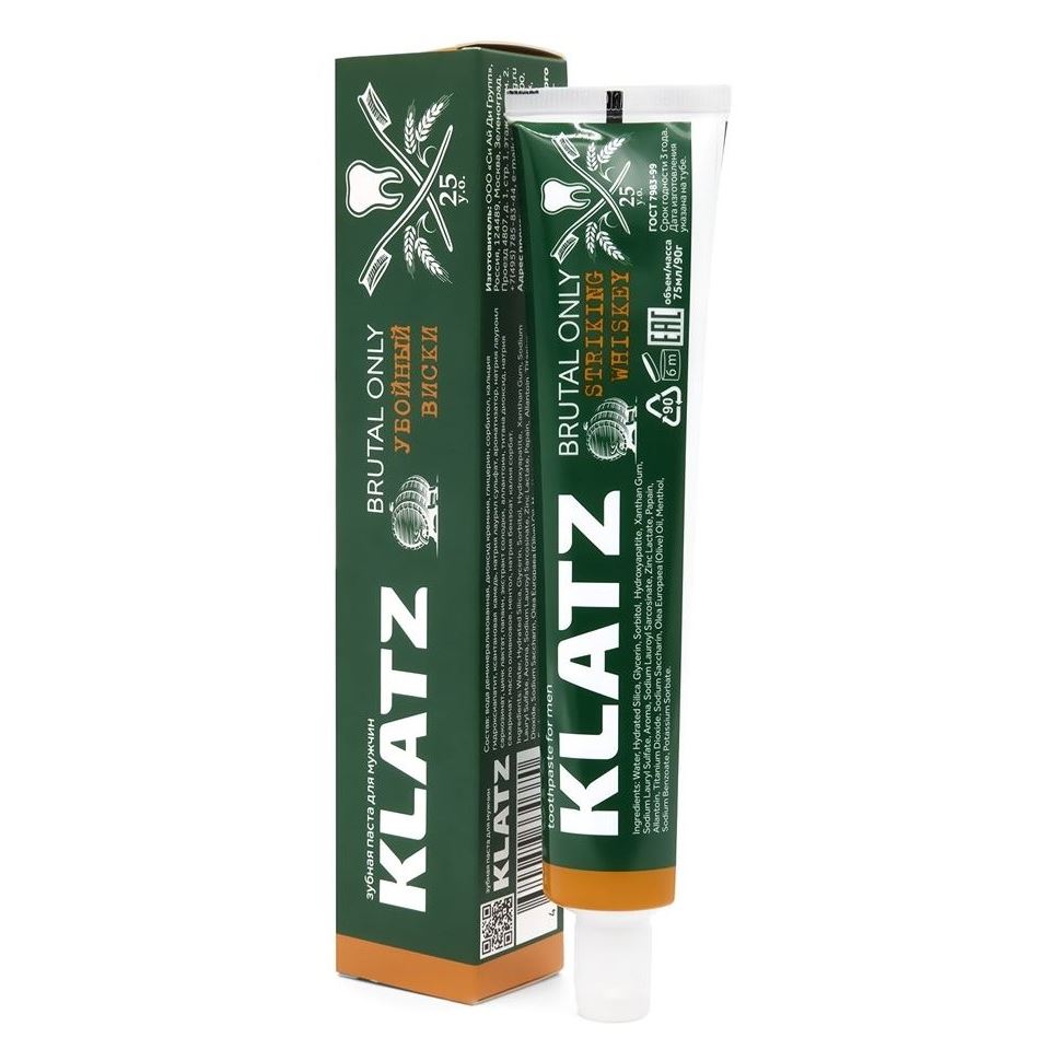Klatz Brutal Only Убойный виски Зубная паста для мужчин Убойный виски