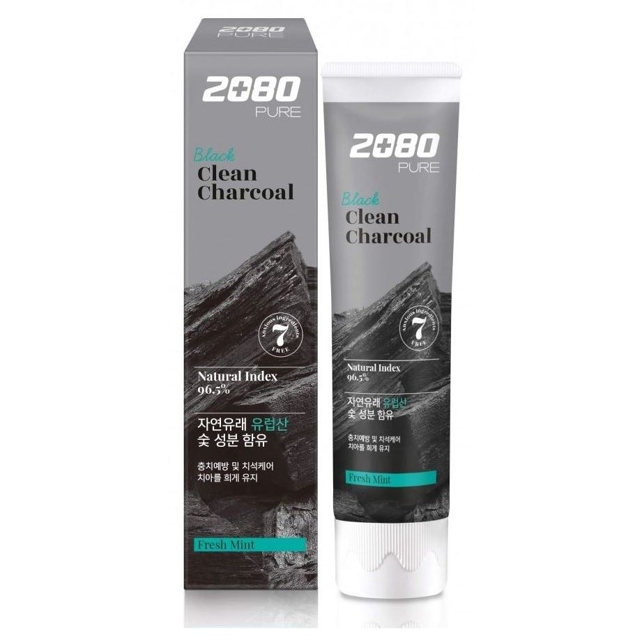 KeraSys Dental Clinic  Dental Clinic 2080 Pure Black Clean Charcoal Fresh Mint Зубная паста 2080 Уголь и Мята