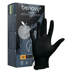 Перчатки Benovy Nitrile MultiColor черные