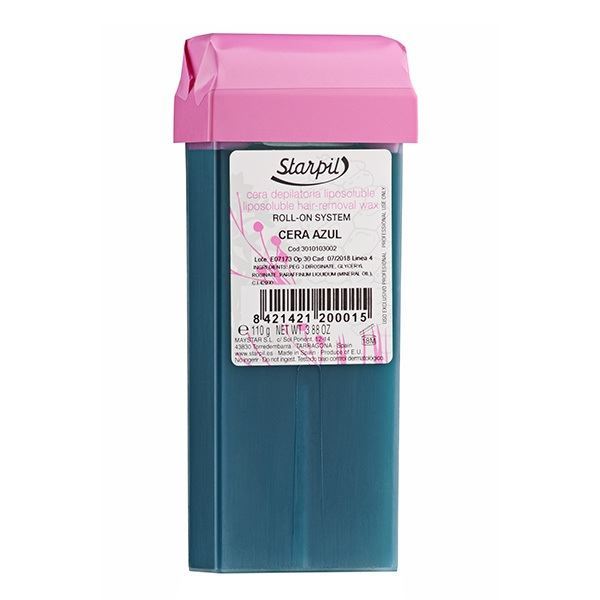 Starpil Waxes Paraffins Воск в картридже Cera Azul Азуленовый для любого типа кожи, оказывает противовоспалительное действие