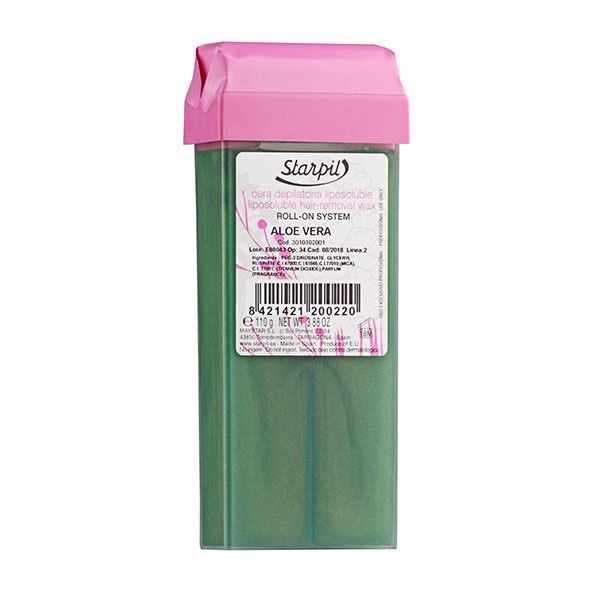 Starpil Waxes Paraffins Воск в картридже Aloe Vera Алоэ Вера (прозрачный) для любого типа кожи, увлажняет и снимает раздражение