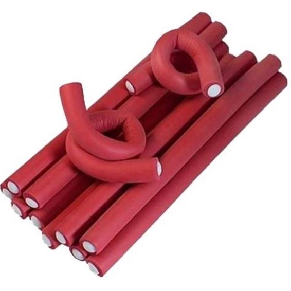 Dewal Professional Бигуди и коклюшки BUM12150\12180\12240 Бигуди-бумеранги красные 12 мм Бигуди-бумеранги 12 мм, упаковка 10 шт, цвет красный