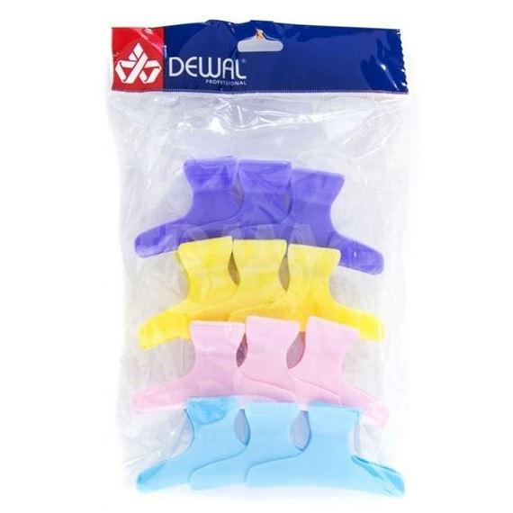 Dewal Professional Аксессуары для волос CL2202 Зажим "Бабочка" 8 см цветной Зажим "Бабочка" 8 см, пластик, цветной, упаковка 12 штук