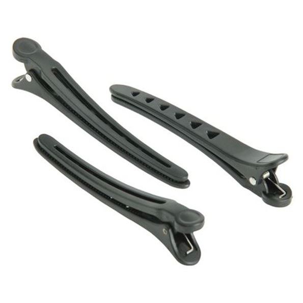 Dewal Professional Аксессуары для волос JB0018 Зажим пластмассовый 11.8 см Зажим 11.8 см, пластик, цвет черный, упаковка 6 штук