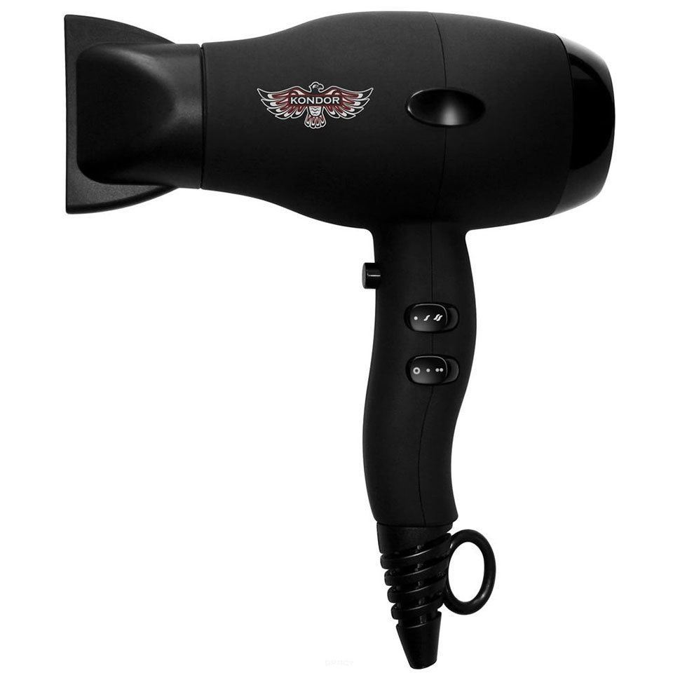 Kondor Hair Instruments & Accessories KN-7100 Фен для волос Профессиональный фен для волос, покрытие Soft Touch, цвет чёрный, 1800-2100 Вт
