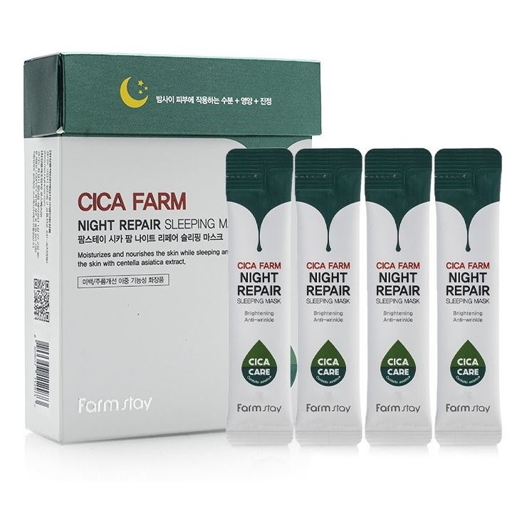 FarmStay Skin Care Cica Farm Night Repair Sleeping Mask  Восстанавливающая ночная маска в саше с центеллой азиатской