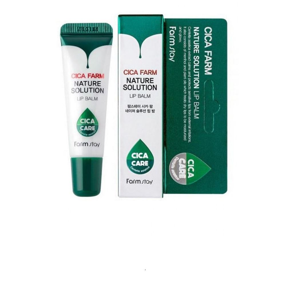 FarmStay Skin Care Cica Farm Nature Solution Lip Balm Восстанавливающий бальзам для губ с центеллой азиатской