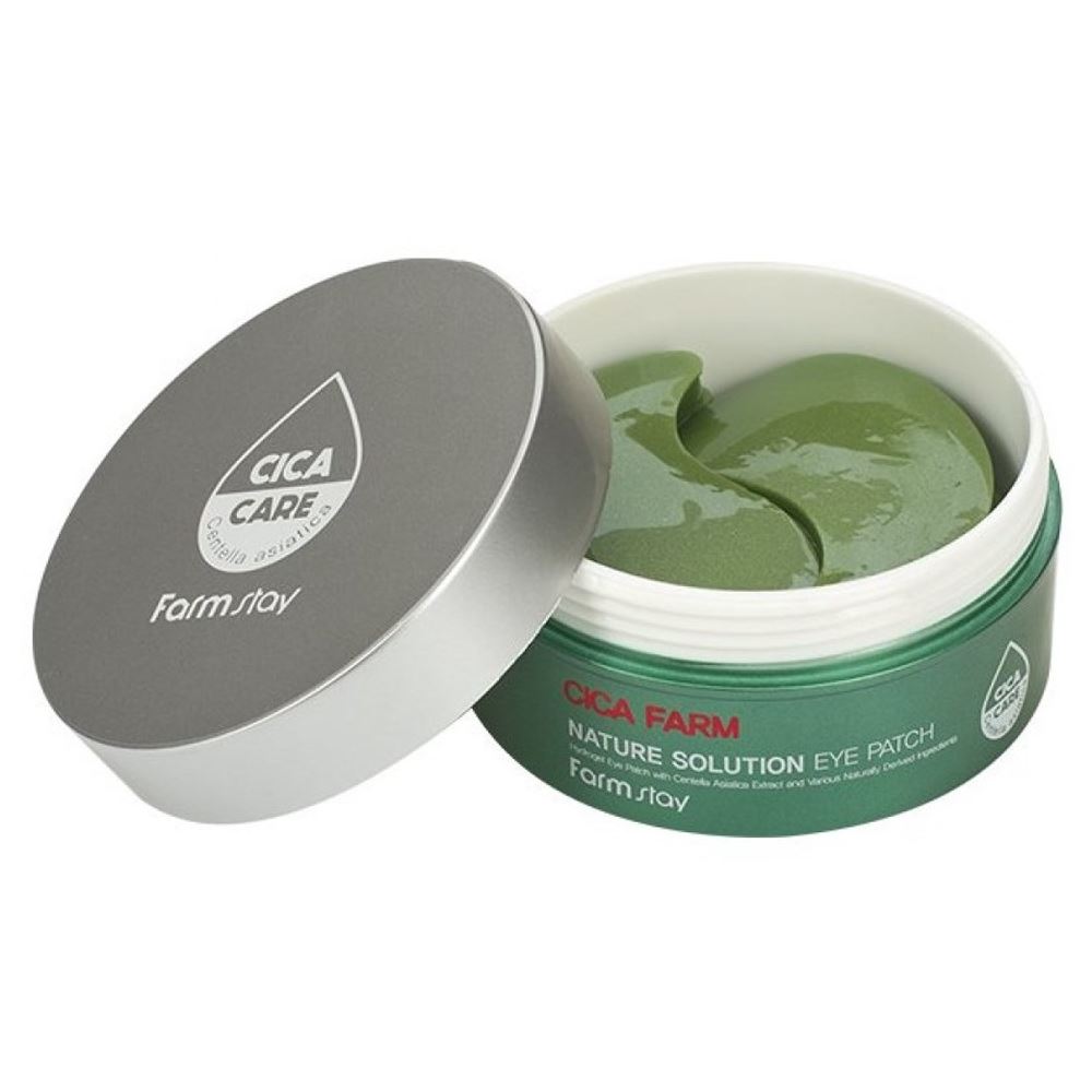 FarmStay Skin Care Cica Farm Nature Solution Eye Patch Гидрогелевые восстанавливающие патчи для области вокруг глаз с центеллой азиатской