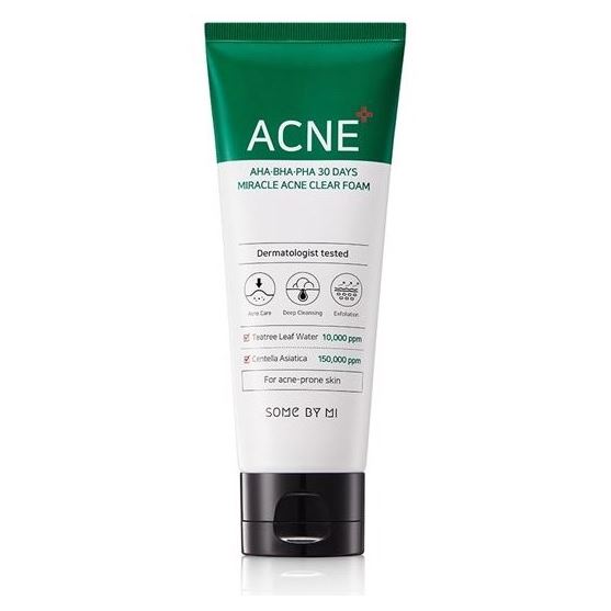 Some By Mi Faсe Care AHA-BHA-PHA 30 Days Miracle Acne Clear Foam Очищающая пенка для умывания с кислотами