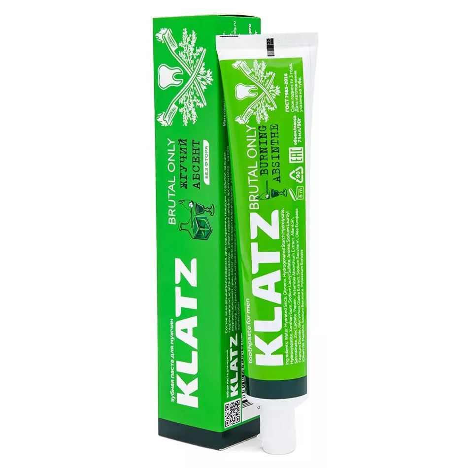 Klatz Brutal Only Жгучий абсент Зубная паста для мужчин Жгучий абсент 
