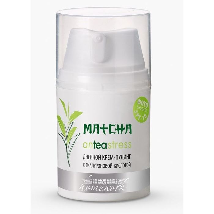 Premium Homework  Крем-пудинг дневной с гиалуроновой кислотой MATCHA anTEAstress  Крем-пудинг дневной с гиалуроновой кислотой MATCHA anTEAstress 