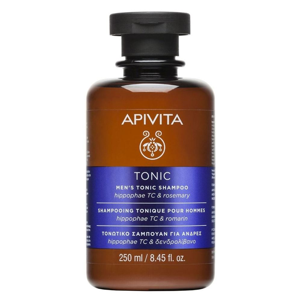 Apivita Hair Care Men's Tonic Shampoo Hippophae TC & Rosemary Тонизирующий шампунь против выпадения волос для мужчин с облепихой и розмарином