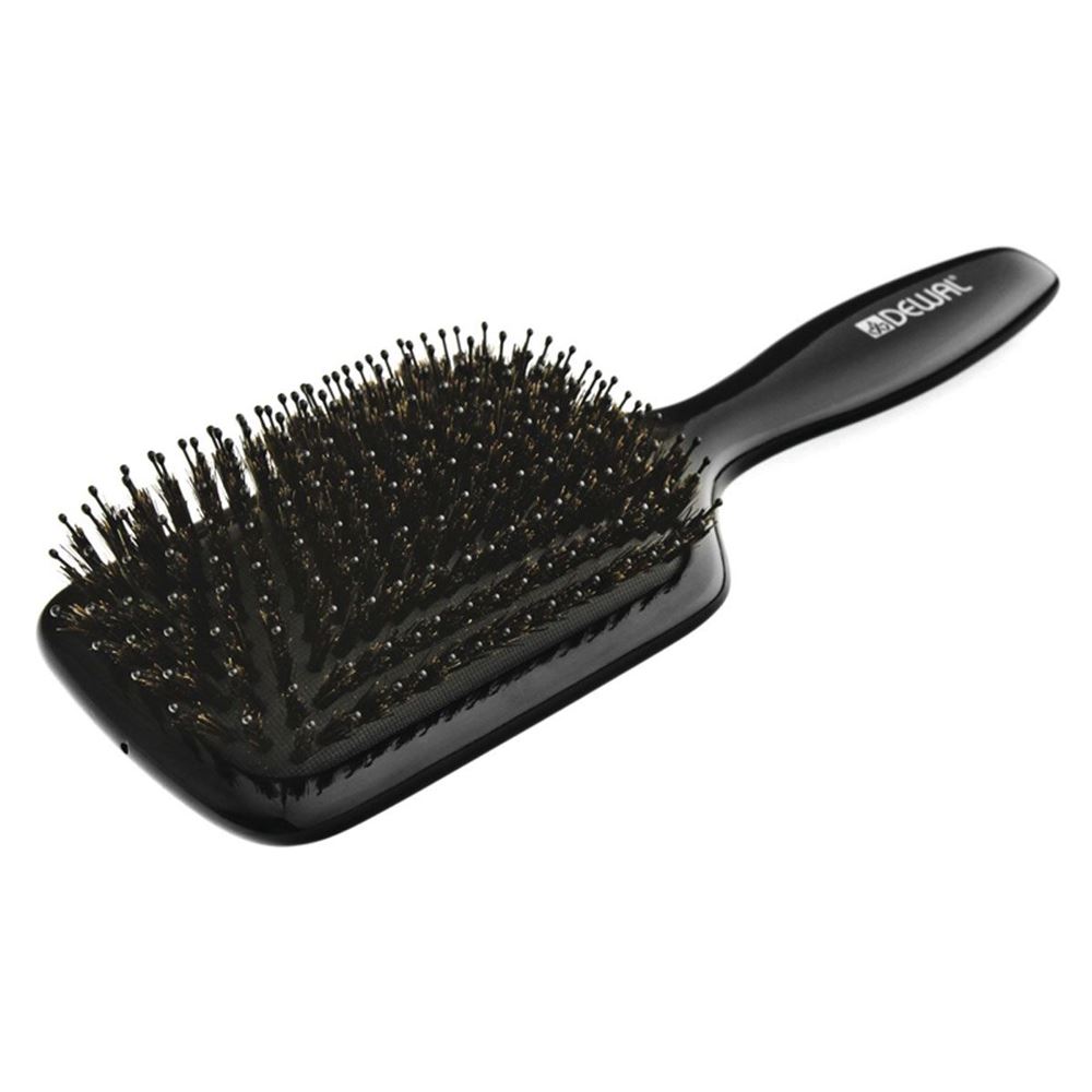 Dewal Professional Брашинги, щетки, расчески BRWT60 Щетка массажная DEWAL BLACK"лопата" деревянная, нат.щетина+пластиковый штифт,11рядов Щетка массажная DEWAL BLACK"лопата" деревянная, нат.щетина+пластиковый штифт,11рядов