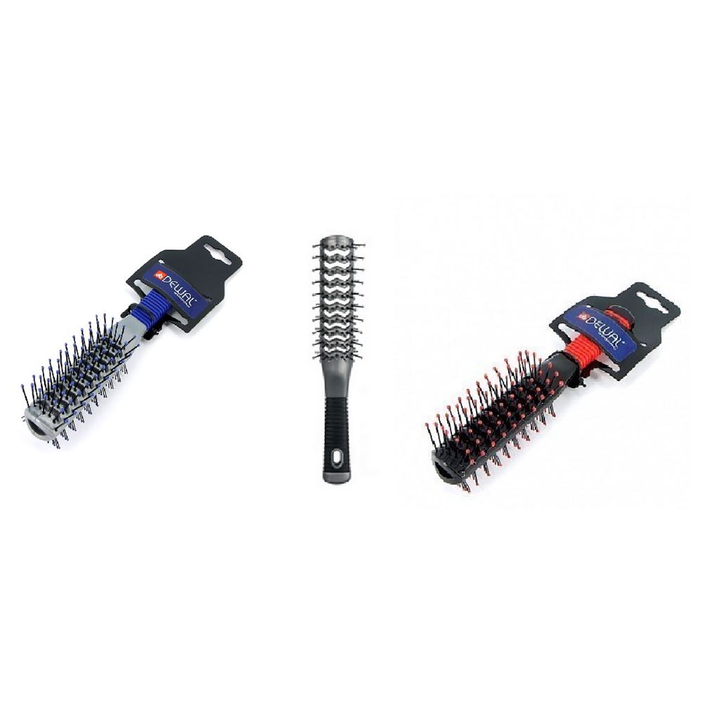 Dewal Professional Брашинги, щетки, расчески DW9532B Щетка туннельная 2-х сторонняя, 7 рядов  Щетка туннельная 2-х сторонняя, пластиковый штифт, 7 рядов