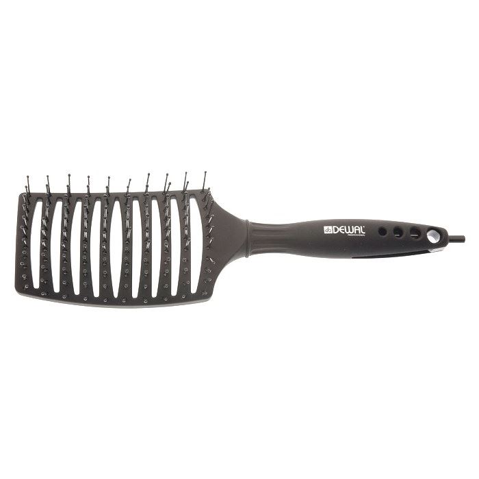 Dewal Professional Брашинги, щетки, расчески BRBM6 Щетка туннельная серия "BLACK MAGIC", 11 рядов Щетка туннельная, с нейлоновой  щетиной , черная, 11 рядов