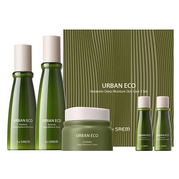 The Saem Harakeke Urban Eco Harakeke Deep Moisture Skin Care 3 Set  Набор кремов: эмульсия, тонер, крем