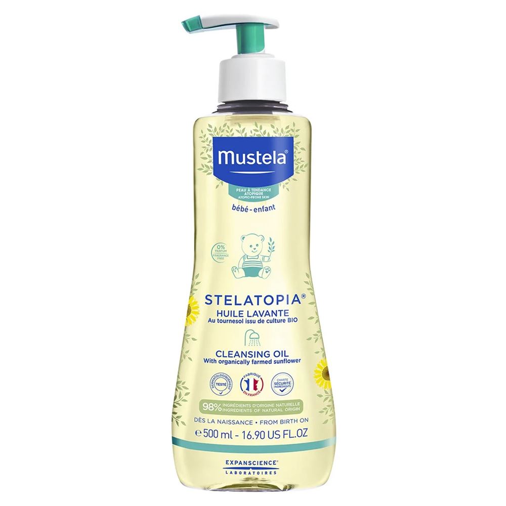 Mustela Dermo-Pediatrics Stelatopia Масло для купания младенцев с атопической кожей Масло очищающее для купания