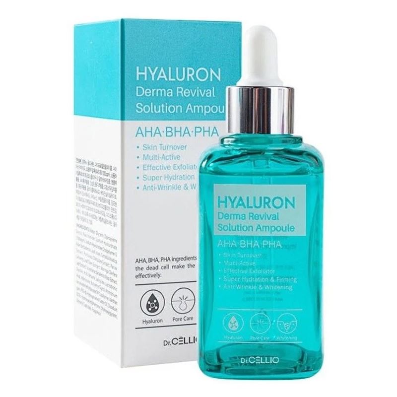 Dr.Cellio Face Care Hyaluron Derma Revival Solution Ampoule Гиалуроновая сыворотка с восстанавливающим действием