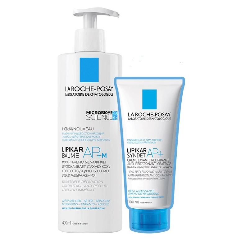La Roche Posay Lipikar Набор Lipikar Balm AP+ M & Syndet AP+  Набор: бальзам липидовосполняющий, крем-гель очищающий липидовосстанавливающий
